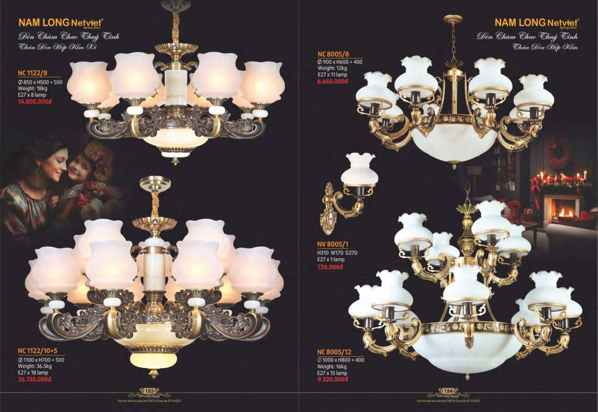 Bảng giá đèn trang trí Nam Long